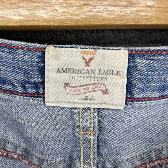 American Eagle Shorts Womens 6 Denim Hipster Frayed Hem Distressed Jean Shorts - Picture 8 of 14